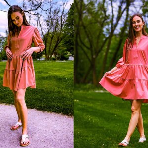 Women's Shirt Dress Be Lenka Essentials - Salmon Pink