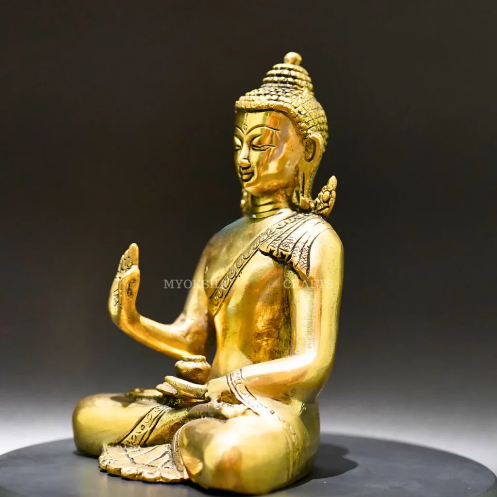 Brass Sitting Buddha Statue - Embrace Inner Peace