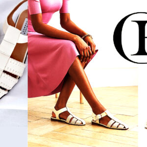 Lynn Flat Sandal in Cream Nappa Leather with Stitch