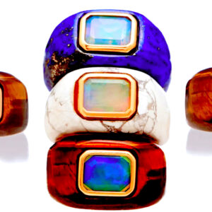 Medium Ring in Tigers Eye & Opal