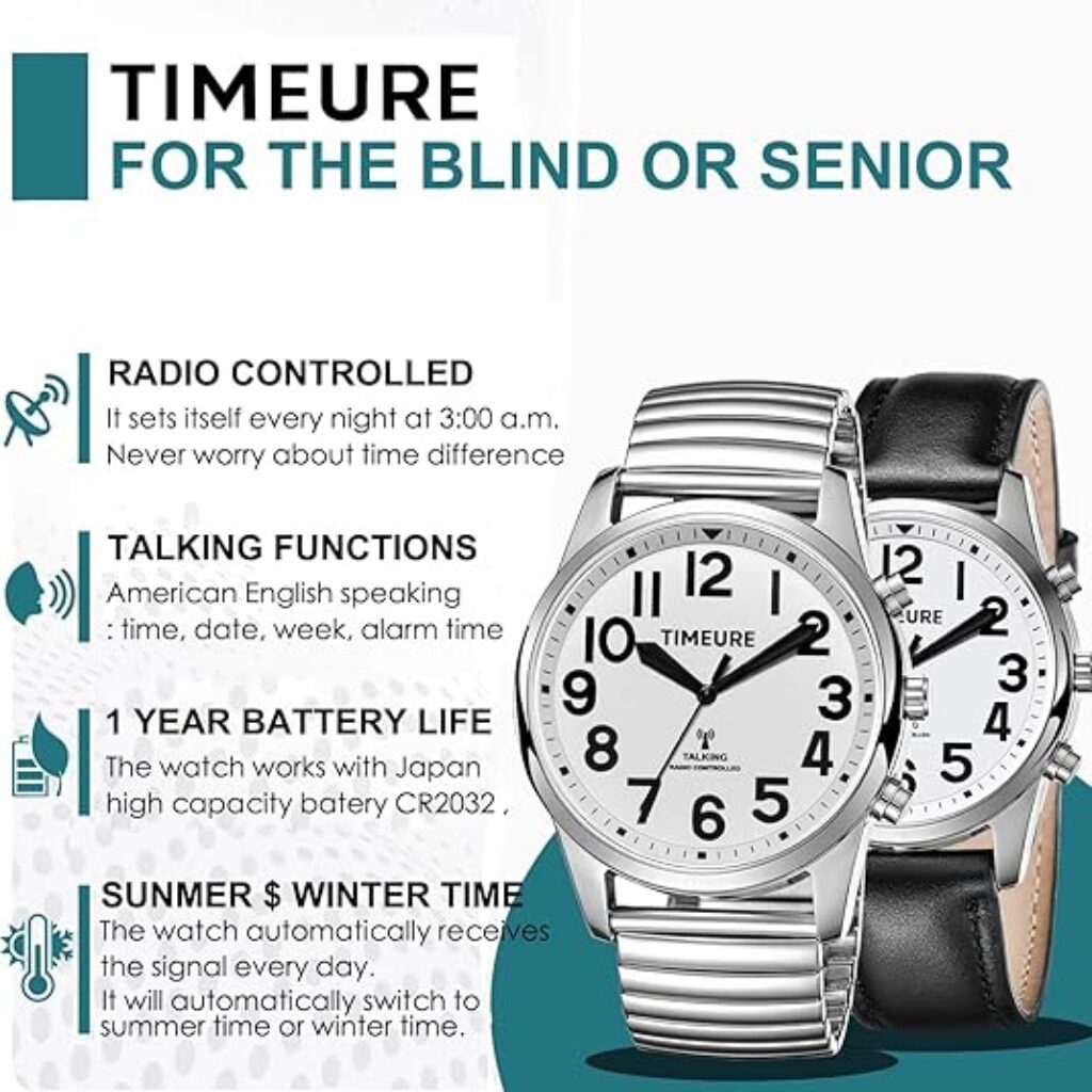 Talking Watch with Jumbo Numbers self-Setting for Blind Men