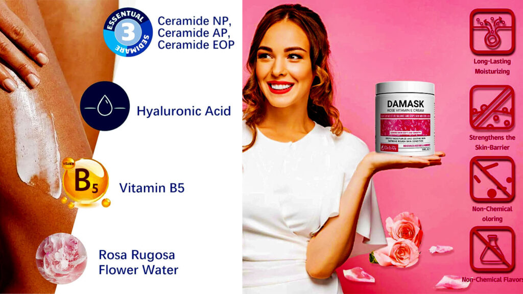 Rose-Infused Vitamin E Moisture Cream - Gentle Hydration for Face & Body & Hand