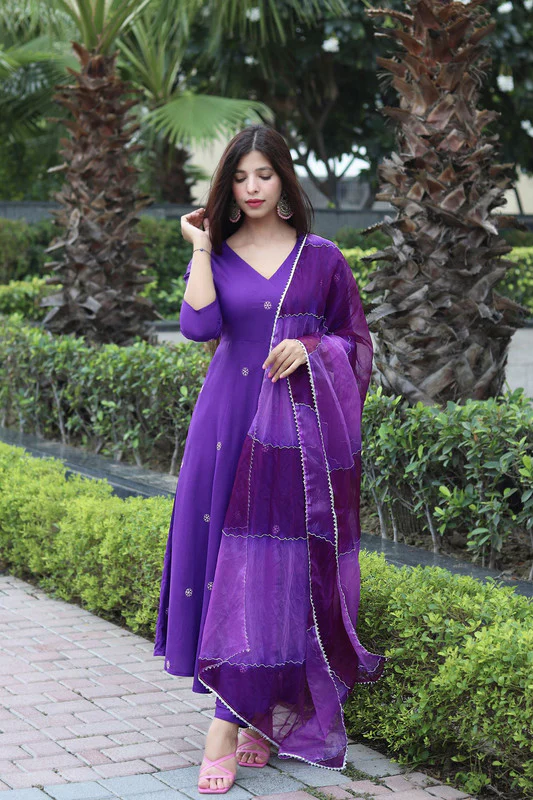 Purple Colour Kurta Set