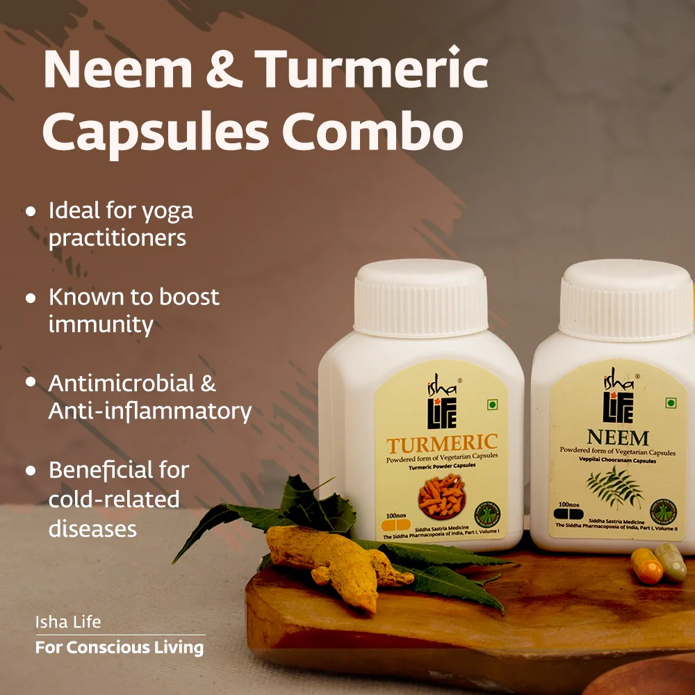 Isha Life Neem and Turmeric Capsules