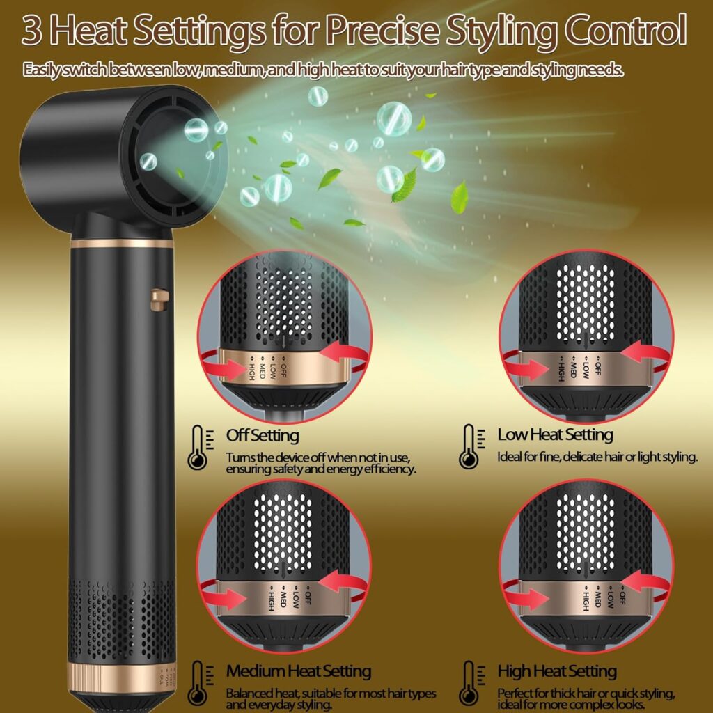 5 in 1 Hair Dryer Brush Hot Air Curling Brush Negative Ion Air Styler