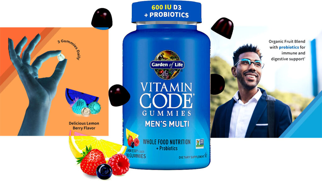 Garden of Life Men’s Multivitamin Gummy:Vitamins C,D,E,B&Zinc