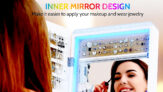 LVSOMT LED Standing Jewelry Mirror Cabinet